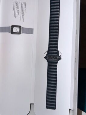 Apple Black Leather Link Watch Band for Apple Watch.  No scrapes just like new